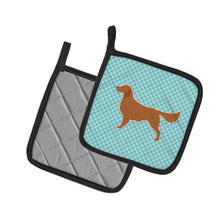 Load image into Gallery viewer, Golden Retriever  Checkerboard Blue Pot Holders - Set of 2 - Heat-Resistant Kitchen Essentials BB3704PTHD