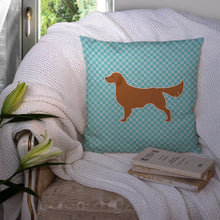 Load image into Gallery viewer, Golden Retriever  Checkerboard Blue Throw Pillow - 14x14 Decorative Pillow – Art for Your Home &amp; Patio BB3704PW1414