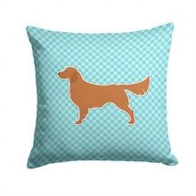 Load image into Gallery viewer, Golden Retriever  Checkerboard Blue Throw Pillow - 14x14 Decorative Pillow – Art for Your Home &amp; Patio BB3704PW1414