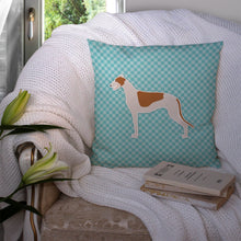 Load image into Gallery viewer, Greyhound  Checkerboard Blue Throw Pillow - 14x14 Decorative Pillow – Art for Your Home &amp; Patio BB3705PW1414