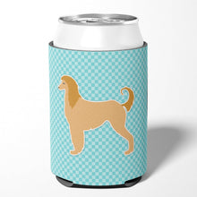 Load image into Gallery viewer, Afghan Hound  Checkerboard Blue Can or Bottle Hugger BB3706CC