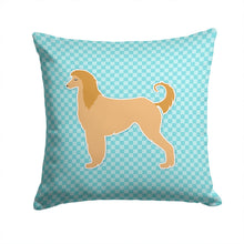 Load image into Gallery viewer, Afghan Hound  Checkerboard Blue Throw Pillow - 14x14 Decorative Pillow – Art for Your Home &amp; Patio BB3706PW1414
