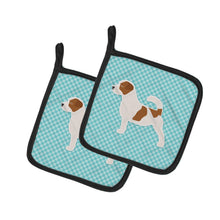 Load image into Gallery viewer, Jack Russell Terrier  Checkerboard Blue Pot Holders - Set of 2 - Heat-Resistant Kitchen Essentials BB3707PTHD