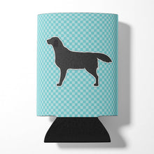 Load image into Gallery viewer, Black Labrador Retriever  Checkerboard Blue Can or Bottle Hugger BB3708CC