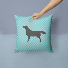 Load image into Gallery viewer, Black Labrador Retriever  Checkerboard Blue Throw Pillow - 14x14 Decorative Pillow – Art for Your Home &amp; Patio BB3708PW1414