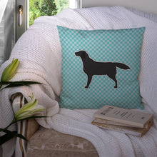 Load image into Gallery viewer, Black Labrador Retriever  Checkerboard Blue Throw Pillow - 14x14 Decorative Pillow – Art for Your Home &amp; Patio BB3708PW1414