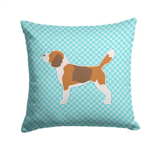 Load image into Gallery viewer, Beagle Checkerboard Blue Throw Pillow - 14x14 Decorative Pillow – Art for Your Home &amp; Patio BB3710PW1414