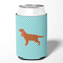 Load image into Gallery viewer, English Cocker Spaniel Checkerboard Blue Can or Bottle Hugger BB3712CC
