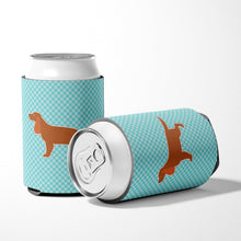 Load image into Gallery viewer, English Cocker Spaniel Checkerboard Blue Can or Bottle Hugger BB3712CC
