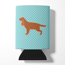 Load image into Gallery viewer, English Cocker Spaniel Checkerboard Blue Can or Bottle Hugger BB3712CC