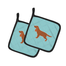 Load image into Gallery viewer, English Cocker Spaniel Checkerboard Blue Pot Holders - Set of 2 - Heat-Resistant Kitchen Essentials BB3712PTHD