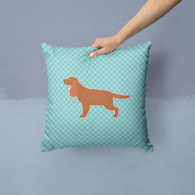 Load image into Gallery viewer, English Cocker Spaniel Checkerboard Blue Throw Pillow - 14x14 Decorative Pillow – Art for Your Home &amp; Patio BB3712PW1414