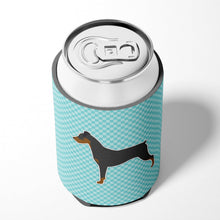 Load image into Gallery viewer, German Pinscher Checkerboard Blue Can or Bottle Hugger BB3713CC