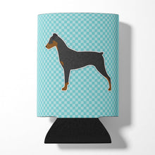 Load image into Gallery viewer, German Pinscher Checkerboard Blue Can or Bottle Hugger BB3713CC