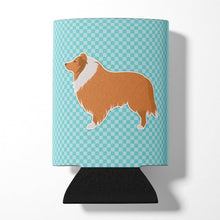 Load image into Gallery viewer, Collie Checkerboard Blue Can or Bottle Hugger BB3716CC