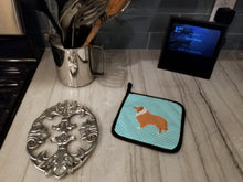 Load image into Gallery viewer, Collie Checkerboard Blue Pot Holders - Set of 2 - Heat-Resistant Kitchen Essentials BB3716PTHD