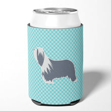 Load image into Gallery viewer, Bearded Collie Checkerboard Blue Can or Bottle Hugger BB3717CC