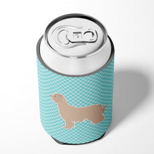 Load image into Gallery viewer, Pyrenean Shepherd Checkerboard Blue Can or Bottle Hugger BB3718CC