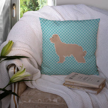 Load image into Gallery viewer, Pyrenean Shepherd Checkerboard Blue Throw Pillow - 14x14 Decorative Pillow – Art for Your Home &amp; Patio BB3718PW1414