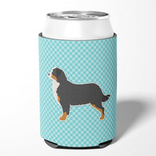 Load image into Gallery viewer, Bernese Mountain Dog Checkerboard Blue Can or Bottle Hugger BB3719CC