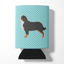Load image into Gallery viewer, Bernese Mountain Dog Checkerboard Blue Can or Bottle Hugger BB3719CC
