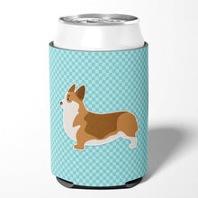 Load image into Gallery viewer, Corgi Checkerboard Blue Can or Bottle Hugger BB3720CC