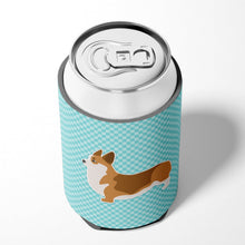 Load image into Gallery viewer, Corgi Checkerboard Blue Can or Bottle Hugger BB3720CC