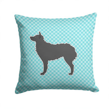 Load image into Gallery viewer, Croatian Sheepdog Checkerboard Blue Throw Pillow - 14x14 Decorative Pillow – Art for Your Home &amp; Patio BB3721PW1414