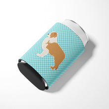 Load image into Gallery viewer, Red Border Collie Checkerboard Blue Can or Bottle Hugger BB3722CC