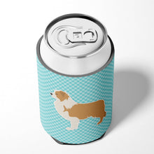 Load image into Gallery viewer, Red Border Collie Checkerboard Blue Can or Bottle Hugger BB3722CC