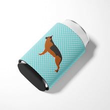 Load image into Gallery viewer, German Shepherd Checkerboard Blue Can or Bottle Hugger BB3724CC