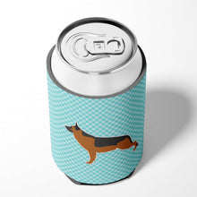 Load image into Gallery viewer, German Shepherd Checkerboard Blue Can or Bottle Hugger BB3724CC