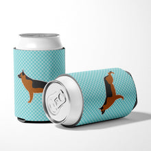 Load image into Gallery viewer, German Shepherd Checkerboard Blue Can or Bottle Hugger BB3724CC