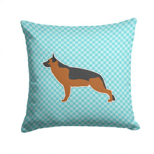 Load image into Gallery viewer, German Shepherd Checkerboard Blue Throw Pillow - 14x14 Decorative Pillow – Art for Your Home &amp; Patio BB3724PW1414