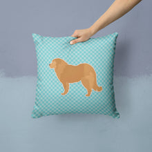 Load image into Gallery viewer, Caucasian Shepherd Dog Checkerboard Blue Throw Pillow - 14x14 Decorative Pillow – Art for Your Home &amp; Patio BB3725PW1414