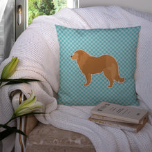Load image into Gallery viewer, Caucasian Shepherd Dog Checkerboard Blue Throw Pillow - 14x14 Decorative Pillow – Art for Your Home &amp; Patio BB3725PW1414