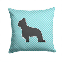Load image into Gallery viewer, Briard Checkerboard Blue Throw Pillow - 14x14 Decorative Pillow – Art for Your Home &amp; Patio BB3726PW1414