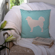 Load image into Gallery viewer, Polish Tatra Sheepdog Checkerboard Blue Throw Pillow - 14x14 Decorative Pillow – Art for Your Home &amp; Patio BB3727PW1414
