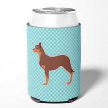 Load image into Gallery viewer, Australian Kelpie Dog Checkerboard Blue Can or Bottle Hugger BB3729CC