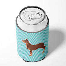 Load image into Gallery viewer, Australian Kelpie Dog Checkerboard Blue Can or Bottle Hugger BB3729CC