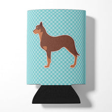 Load image into Gallery viewer, Australian Kelpie Dog Checkerboard Blue Can or Bottle Hugger BB3729CC