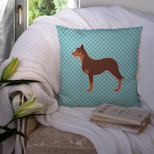 Load image into Gallery viewer, Australian Kelpie Dog Checkerboard Blue Throw Pillow - 14x14 Decorative Pillow – Art for Your Home &amp; Patio BB3729PW1414