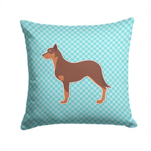 Load image into Gallery viewer, Australian Kelpie Dog Checkerboard Blue Throw Pillow - 14x14 Decorative Pillow – Art for Your Home &amp; Patio BB3729PW1414