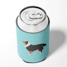 Load image into Gallery viewer, Sheltie/Shetland Sheepdog Checkerboard Blue Can or Bottle Hugger BB3730CC