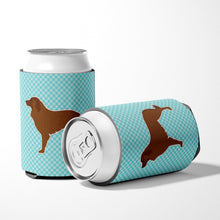Load image into Gallery viewer, Portuguese Sheepdog Dog Checkerboard Blue Can or Bottle Hugger BB3731CC