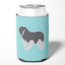 Load image into Gallery viewer, Polish Lowland Sheepdog Dog Checkerboard Blue Can or Bottle Hugger BB3732CC