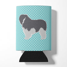 Load image into Gallery viewer, Polish Lowland Sheepdog Dog Checkerboard Blue Can or Bottle Hugger BB3732CC