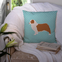 Load image into Gallery viewer, Australian Shepherd Dog Checkerboard Blue Throw Pillow - 14x14 Decorative Pillow – Art for Your Home &amp; Patio BB3733PW1414