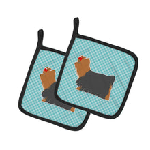Load image into Gallery viewer, Yorkshire Terrier Yorkie Checkerboard Blue Pot Holders - Set of 2 - Heat-Resistant Kitchen Essentials BB3734PTHD