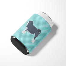 Load image into Gallery viewer, Lowchen Checkerboard Blue Can or Bottle Hugger BB3735CC